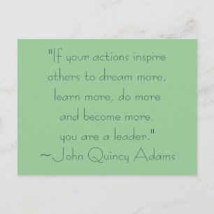 John Quincy Adams Leadership Quote Postcard
