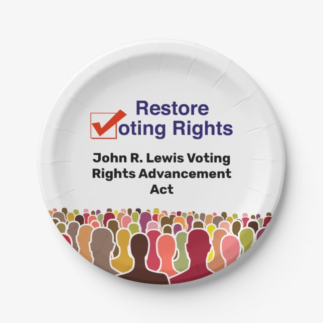 John R. Lewis Voting Rights Advancement Act Paper Plate (Front)