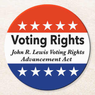John R. Lewis Voting Rights Advancement Act Round Paper Coaster