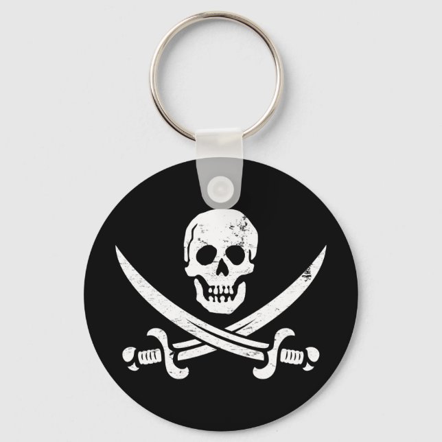 John Rackham (Calico Jack) Pirate Flag Jolly Roger Key Ring (Front)