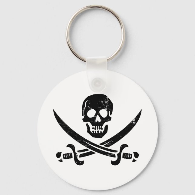 John Rackham (Calico Jack) Pirate Flag Jolly Roger Key Ring (Front)