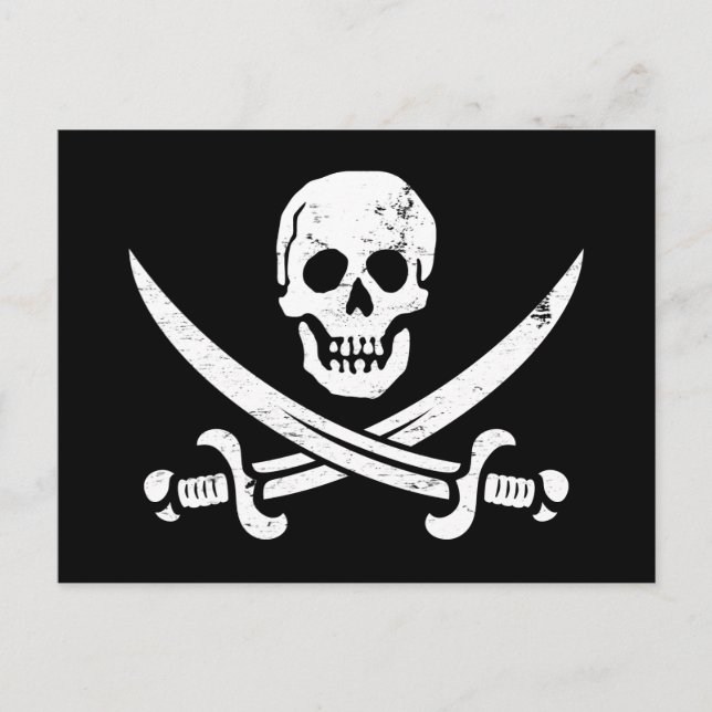 John Rackham (Calico Jack) Pirate Flag Jolly Roger Postcard (Front)