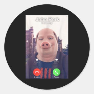 John Rk Is Calling Funny Answer Call Phone Classic Round Sticker
