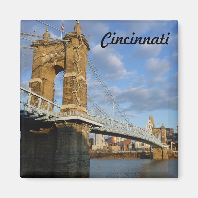 John Roebling Bridge Cincinnati Photo Magnet (Front)
