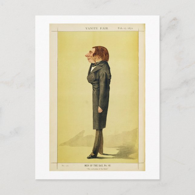 John Ruskin (1819-1900), caricature by Cecioni fro Postcard (Front)