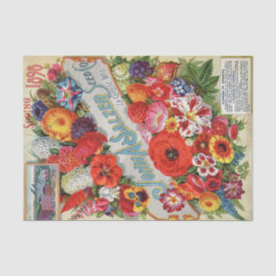 John Salzer Vintage Flower Seed Catalogue, 1898 Tissue Paper