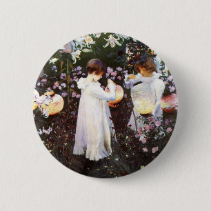 John Sargent: Carnation, Lily, Rose 6 Cm Round Badge