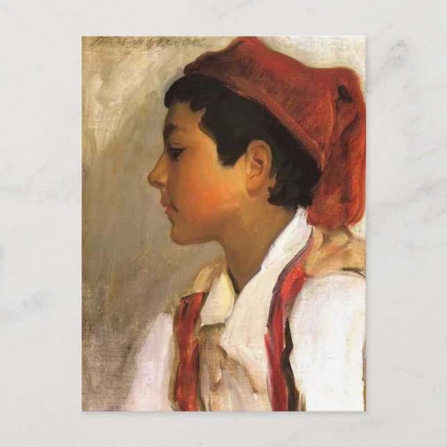 John Sargent- Head of a Neapolitan Boy in Profile Postcard (Front)