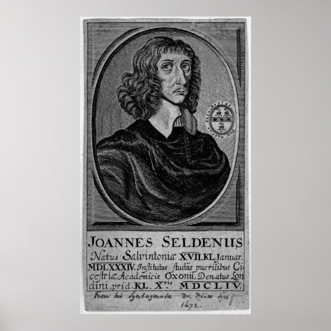 John Selden, 1672 Poster (Front)
