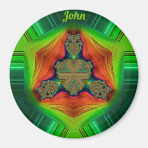JOHN ~ Shades Purple, Green, Red and Orange Magnet