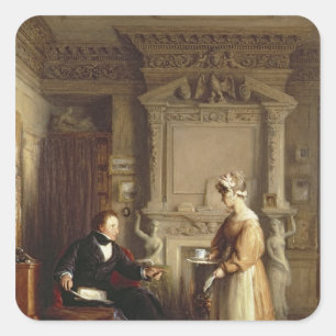 John Sheepshanks and his maid Square Sticker