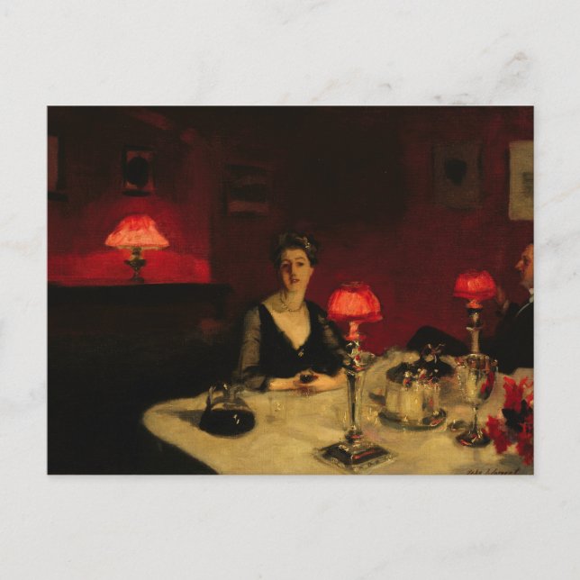 John Singer Sargent - A Dinner Table at Night Postcard (Front)