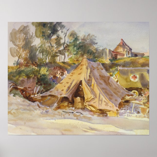 John Singer Sargent - Camp with Ambulance Poster (Front)