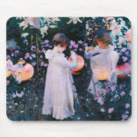 John Singer Sargent Carnation Lily Lily Rose Mouse Mat<br><div class="desc">John Singer Sargent Carnation Lily Lily Rose mouse pad. Oil painting on canvas from 1885-1886. One of American painter John Singer Sargent’s most famous and beloved paintings, Carnation Lily Lily Rose depicts two little girls in play dresses carefully stinging paper lanterns in a garden at dusk. The two children are...</div>