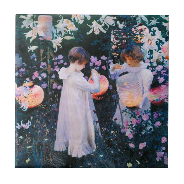John Singer Sargent Carnation Lily Lily Rose Tile (Front)