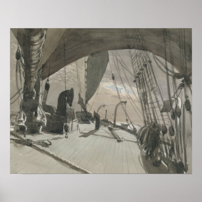 John Singer Sargent - Deck of Ship in Moonlight Poster (Front)