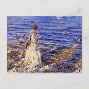 John Singer Sargent- Girl Fishing Postcard