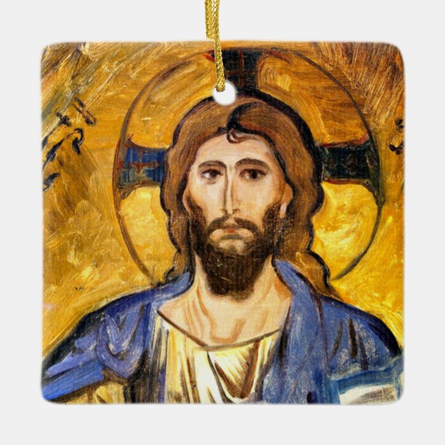 John Singer Sargent - Head of Christ, fine art Ceramic Ornament (Front)