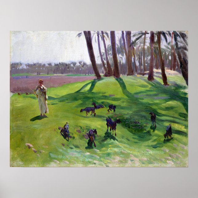John Singer Sargent Landscape with Goatherd Poster (Front)