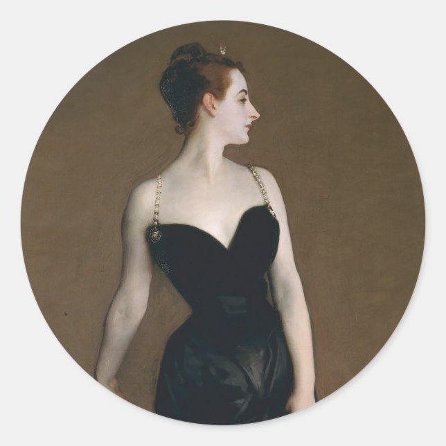 John Singer Sargent Madame X Classic Portrait Classic Round Sticker (Front)