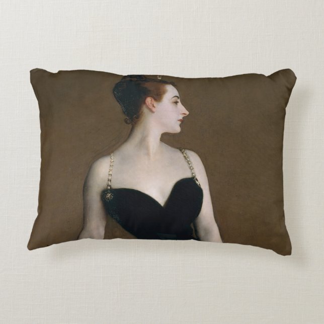 John Singer Sargent Madame X Classic Portrait Decorative Cushion (Back)