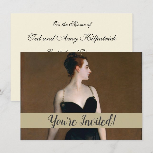 John Singer Sargent Madame X Classic Portrait Invitation (Front/Back)