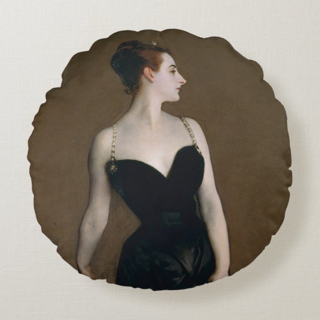 John Singer Sargent Madame X Classic Portrait Round Cushion (Front)