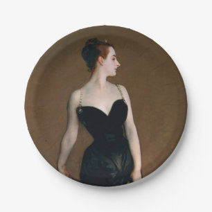 John Singer Sargent Madame X Portrait Moody Paper Plate