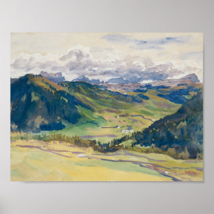 John Singer Sargent - Open Valley, Dolomites Poster