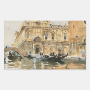 John Singer Sargent - Rio dei Mendicanti, Venice Rectangular Sticker