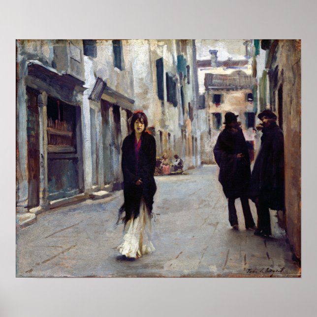 John Singer Sargent Street in Venice Poster (Front)