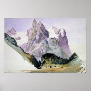 John Singer Sargent - Wellhorn and Wetterhorn from Poster