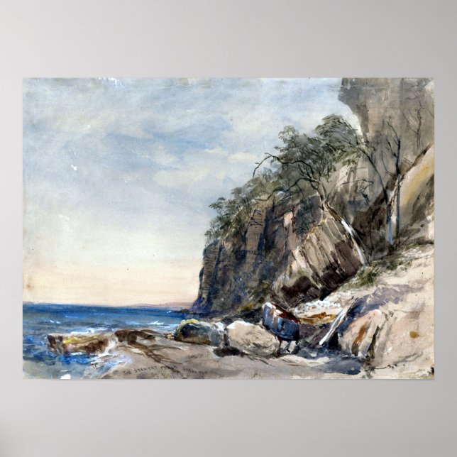 John Skinner Prout The Derwent Crags, Hobarton Poster (Front)