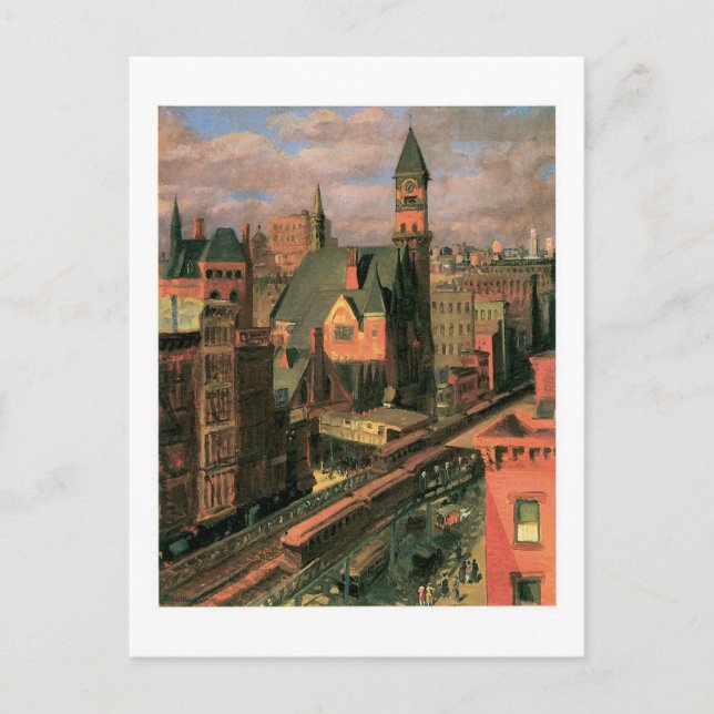 John Sloan, Jefferson Market, Sixth Avenue Postcard (Front)