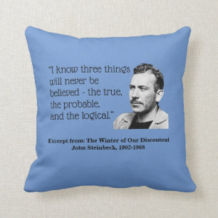 John Steinbeck, I Know Three Things, blue Cushion