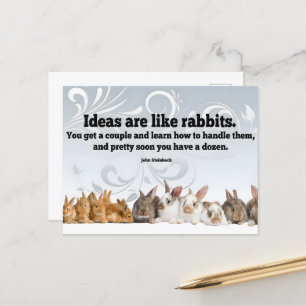 John Steinbeck Inspirational Quote "Ideas" Postcard