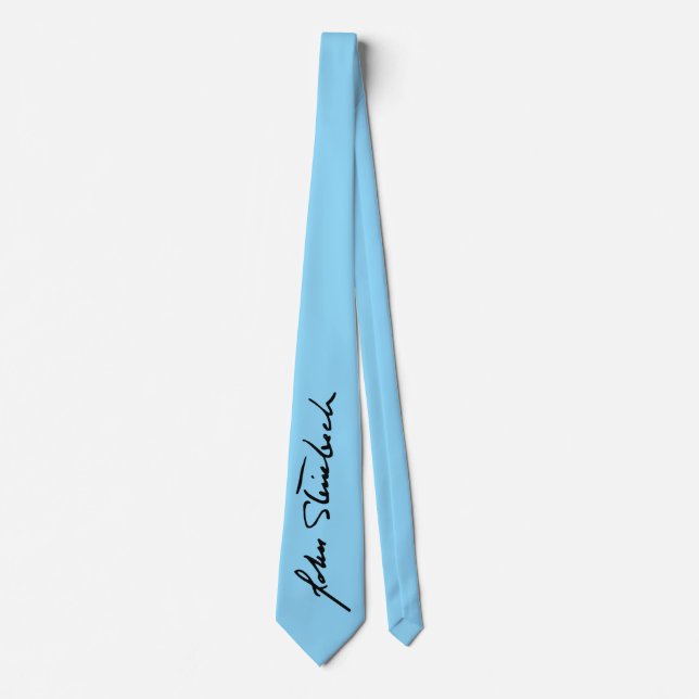 John Steinbeck Signature Necktie - Blue (Front)