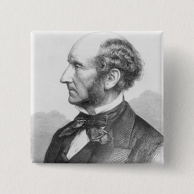 John Stuart Mill 15 Cm Square Badge (Front)