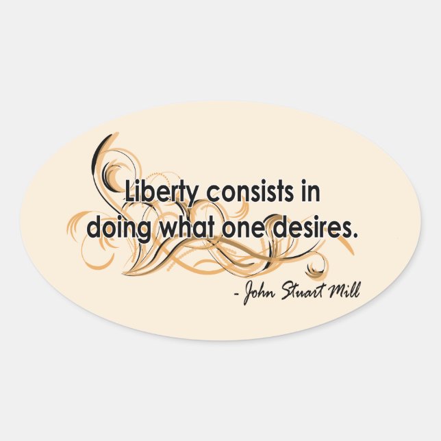 John Stuart Mill Oval Sticker (Front)