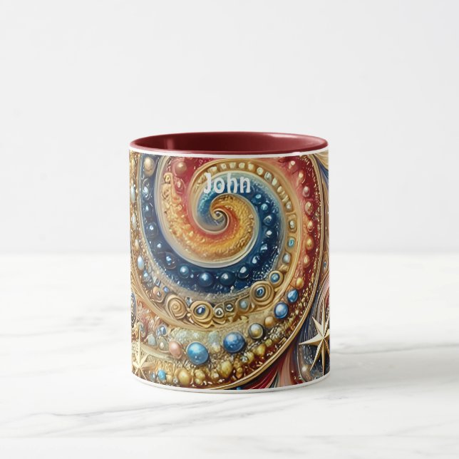 JOHN ~ Swirls Stars ~ Mug (Center)