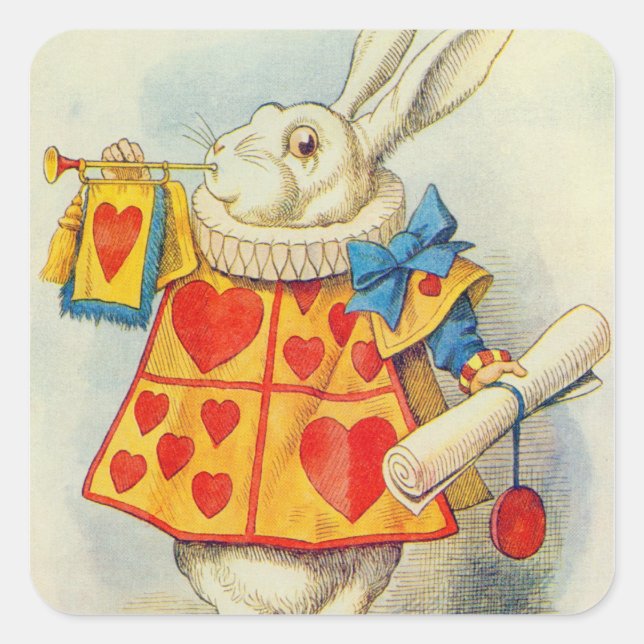 John Tenniel | The White Rabbit Square Sticker (Front)