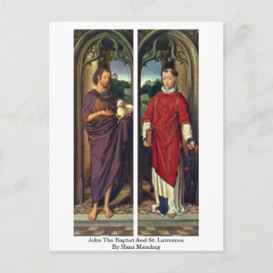 John The Baptist And St. Lawrence By Hans Memling Postcard