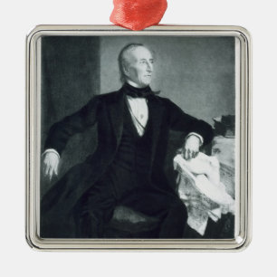 John Tyler, 10th President of the United States of Metal Tree Decoration