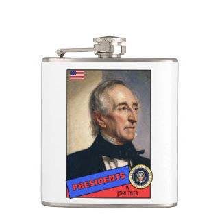 John Tyler Baseball Card Hip Flask