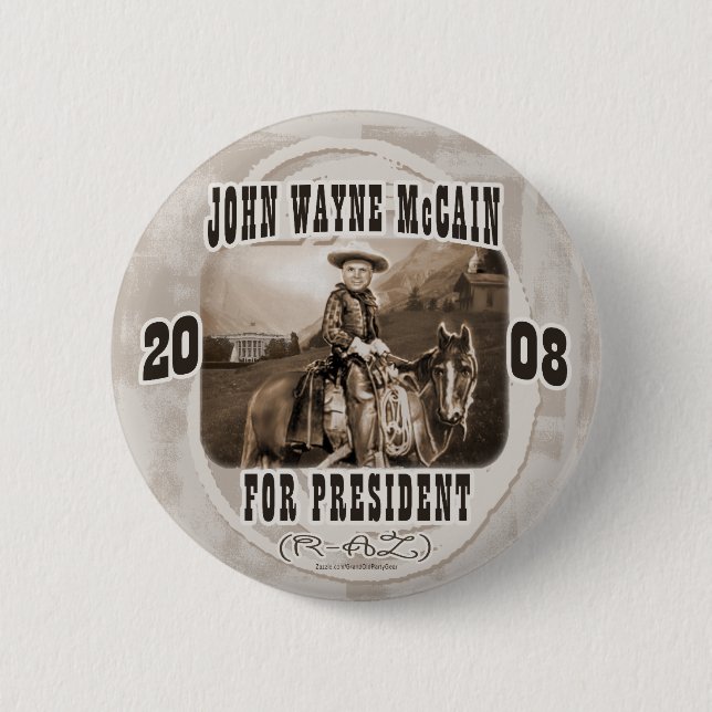 John Wayne McCain '08 6 Cm Round Badge (Front)