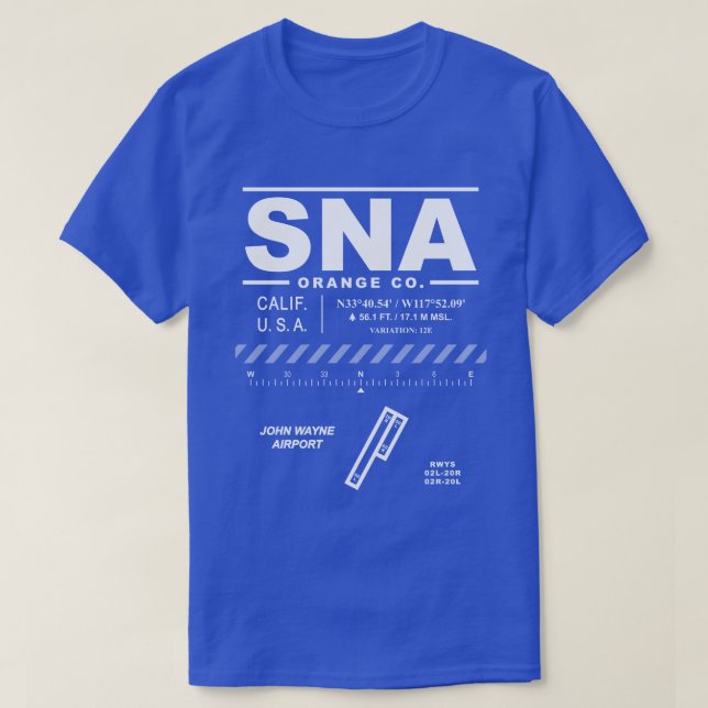 John Wayne  - Orange County Airport SNA T-Shirt (Design Front)
