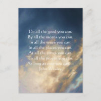 John Wesley Living Quote With Blue Sky Clouds