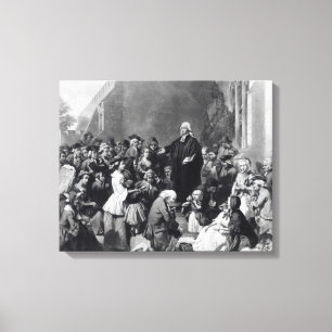 John Wesley preaching Canvas Print
