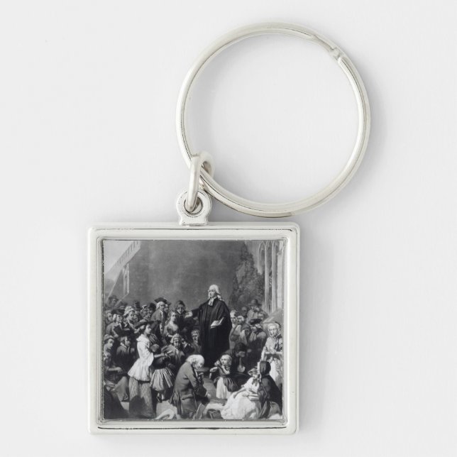 John Wesley preaching Key Ring (Front)