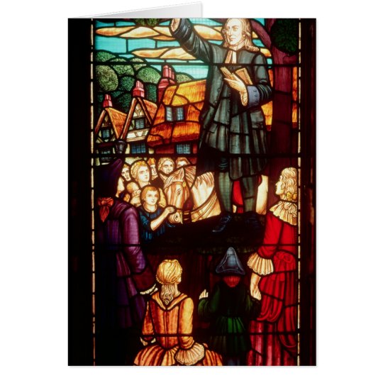 John Wesley Preaching the Gospels in England Card